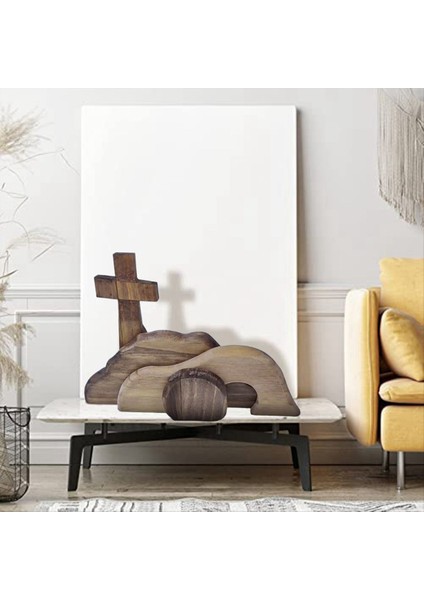 Boş Mezar Paskalya Sahnesi ve Çapraz Ahşap Paskalya Mezarı Sahnesi Dekorasyonu Ahşap Paskalya Yeniden Doğuş Dekoru (Yurt Dışından) modelleri