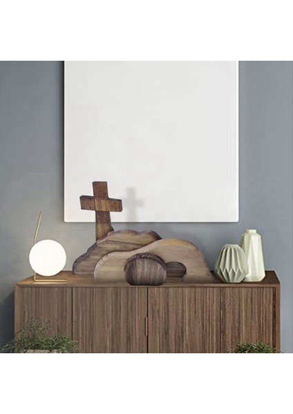 Boş Mezar Paskalya Sahnesi ve Çapraz Ahşap Paskalya Mezarı Sahnesi Dekorasyonu Ahşap Paskalya Yeniden Doğuş Dekoru (Yurt Dışından) fırsatları