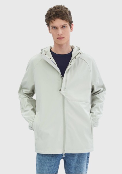 Kum Regular Fit Kapüşonlu Denim Dokuma Mont