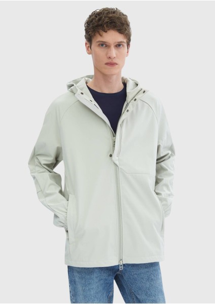 Kum Regular Fit Kapüşonlu Denim Dokuma Mont