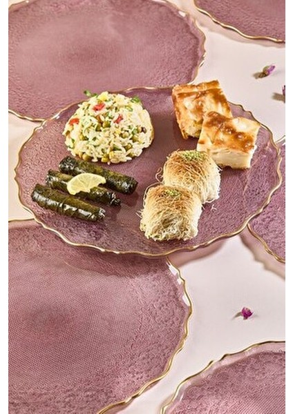 Goblen Pasta Tabağı Seti 6 Parça Mürdüm Renkli Zarif Tasarım indirimleri