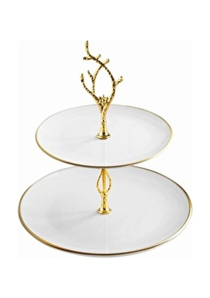 21 Parça Beyaz Gold Pasta Servis Sunum Seti Seramik ve Cam Malzemeden Üretilmiştir