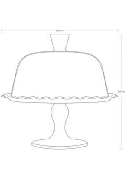 Ayaklı Kek Fanusu Kapaklı Servis Tabağı Şık Cam Tasarım 26 cm indirimleri