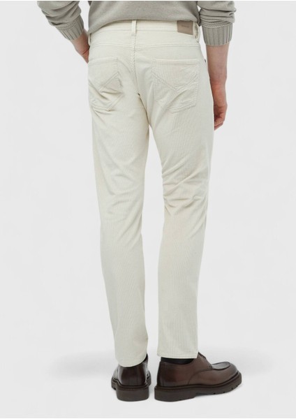 Bej Fitilli Dokuma Slim Fit Kadife Casual Pamuk Karışımlı Pantolon