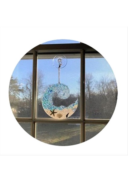 Deniz Glass Suncatcher Kolye Kırık Kristal Okyanus Plajı Asma Süs Romantik Çift Şeffaf El Sanatları Kolye (Yurt Dışından) fırsatları