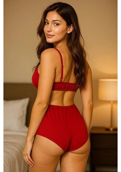 Yüksek Bel Şortlu Bralet Takım V1700 fiyatları