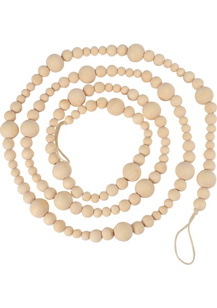 7ft Ahşap Boncuklu Çelenk Çiftlik Evi Dekor Rustik Ülke Doğal Tatil Noel Ağacı Çelenk Boho Süslemeleri (Yurt Dışından)