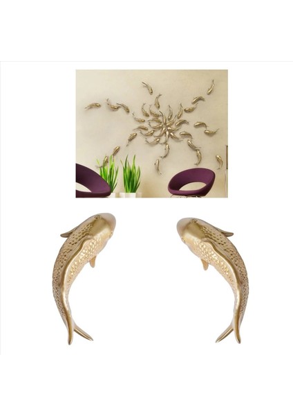 6pcs Reçine Sazan Altın Balık Duvar Asma Süsleme Kişilik Balık Heykelcik Ev Restoran Arka Plan Duvar Dekoru (Yurt Dışından) modelleri