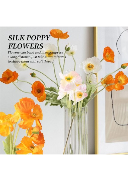 8 Paket Yapay Çiçekler Ipek Haşhaş Çiçekleri Ev Dekoru Buket Buket Düğün Partisi Çiçek Çiçek Aranjman (Yurt Dışından) indirimleri