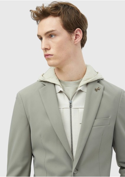 Açık Yeşil Düz Comfort Fit Örme Takım Elbise