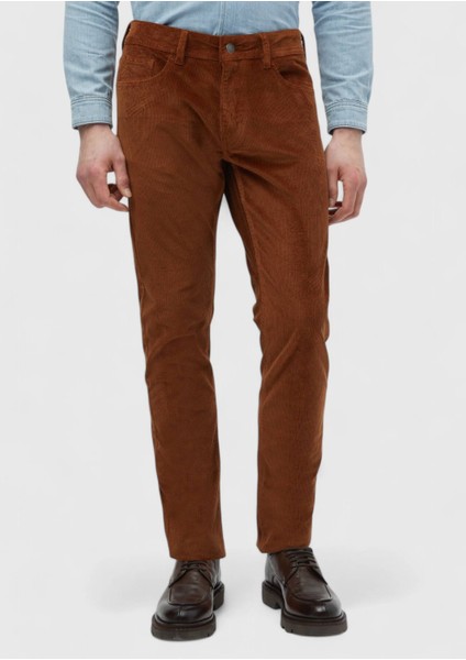 Deve Tüyü Fitilli Dokuma Slim Fit Kadife Casual Pamuk Karışımlı Pantolon