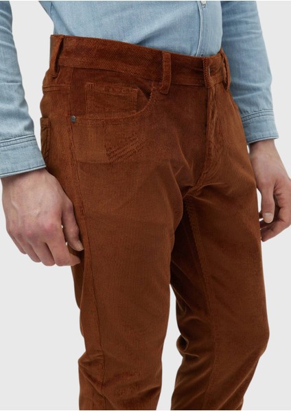 Deve Tüyü Fitilli Dokuma Slim Fit Kadife Casual Pamuk Karışımlı Pantolon