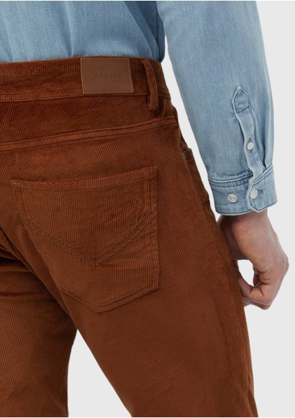 Deve Tüyü Fitilli Dokuma Slim Fit Kadife Casual Pamuk Karışımlı Pantolon