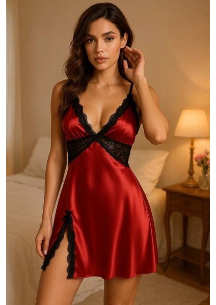 Saten Dantel Detaylı Gecelik 302 modelleri