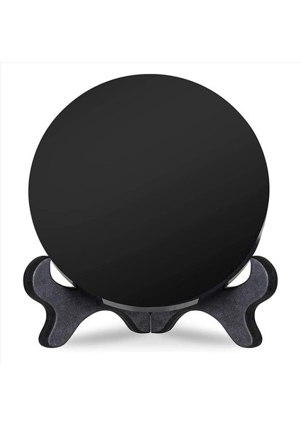 2x Obsidian Stand Feng Shui Pürüzsüz Doğal Kristal Ev Dekorasyonu Qi Toplama Zenginlik ve Doğruluk 80MM (Yurt Dışından) modelleri