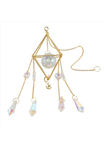 3x Kristal Güneş Catcher Rainbow Prizma Pencere Güneşi Catcher Altın Kaplama Göksel Suncatcher Boho Sun &amp Moon Kristalli (Yurt Dışından) fırsatları