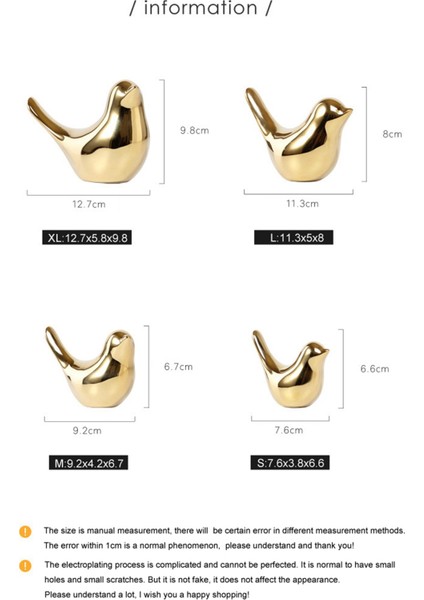 2pcs Kutup Evi Altın Kuş Figürinleri Modern Seramik Kuş Heykelleri Hayvan Heykel Ev Dekorasyonu S &amp M (Yurt Dışından) indirimleri