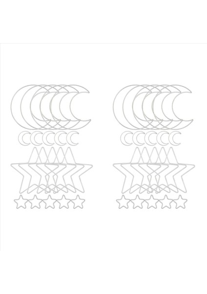 2x Moon Star Dream Catcher Metal Hoop Yüzükler Çember Macrame Için Dıy Craft Dream Catcher Yapım Duvar Asma Dekorasyon (Yurt Dışından) fiyatları