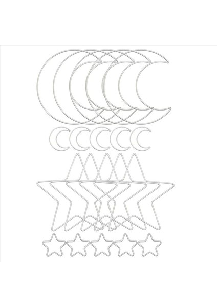 2x Moon Star Dream Catcher Metal Hoop Yüzükler Çember Macrame Için Dıy Craft Dream Catcher Yapım Duvar Asma Dekorasyon (Yurt Dışından) modelleri