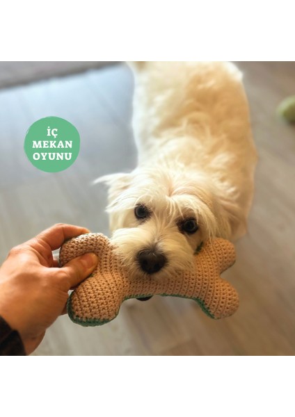 Örgü Kemik ve Top Pamuklu ve Doğa Dostu Köpek Oyuncağı Seti indirimleri