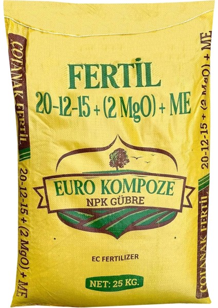 Çotanak Fertil 20-12-15+(2mgo)+Me Euro Kompoze 25KG Özel Npk Granül Gübre fiyatları