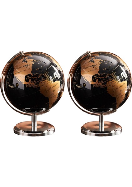 2x Dünya Globe Takımyıldız Haritası Globe Ana Masa Masası Süsleri Ofisi Ev Dekorasyon Aksesuarları (Altın) (Yurt Dışından)