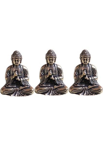 3x Mini Buda Heykeli Bronz Buda Heykeli Çin Budizm Saf Bakır Bronz Sakyamuni Buda Heykeli (Yurt Dışından)