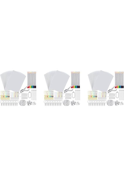 594 Pcs Shrınky Art Kağıt Isı Taraf Edilmesi Plastik Kit Deliği Yumruğu Anahtarlık Kalemleri Dıy Çizim Sanat Tedarik (Yurt Dışından)