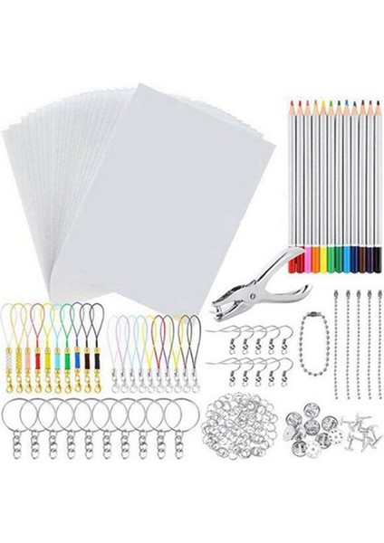594 Pcs Shrınky Art Kağıt Isı Taraf Edilmesi Plastik Kit Deliği Yumruğu Anahtarlık Kalemleri Dıy Çizim Sanat Tedarik (Yurt Dışından) modelleri