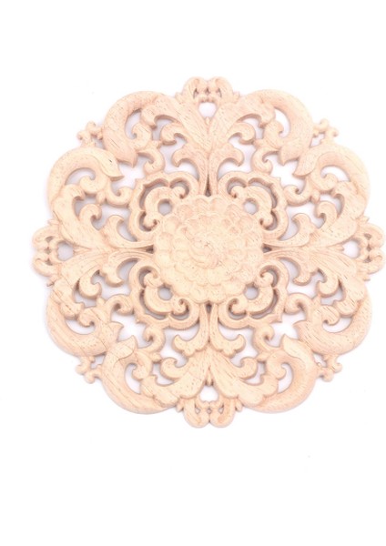 2 Adet Ahşap Oyulmuş Uzun Aplike Boyasız Çiçek Duvarları Dolapları Kapı Dekor Ahşap Renk 15 cm ve 6 cm (Yurt Dışından) fiyatları