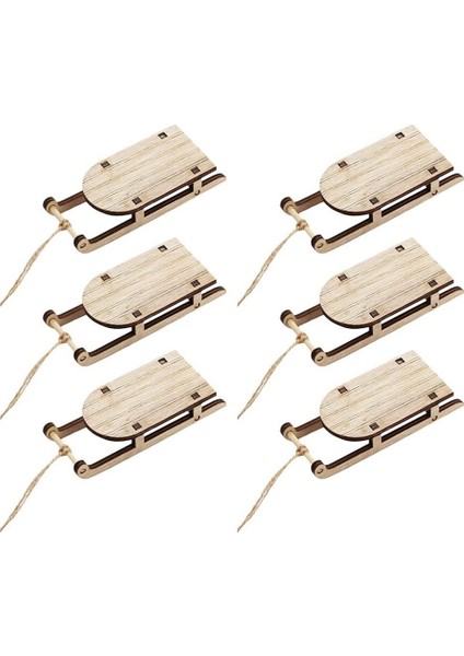 20PCS Minyatür Ahşap Kızak Ahşap Süsleme Masa Tretop Ağaç Süsler Kızaklar Mini Craftssanta Dekor Rustik Asma Noel (Yurt Dışından)