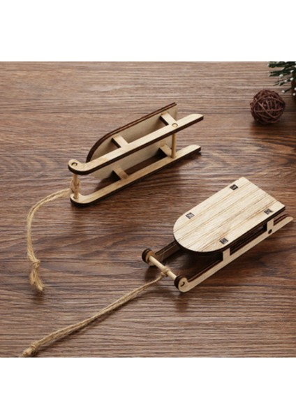 20PCS Minyatür Ahşap Kızak Ahşap Süsleme Masa Tretop Ağaç Süsler Kızaklar Mini Craftssanta Dekor Rustik Asma Noel (Yurt Dışından) indirimleri