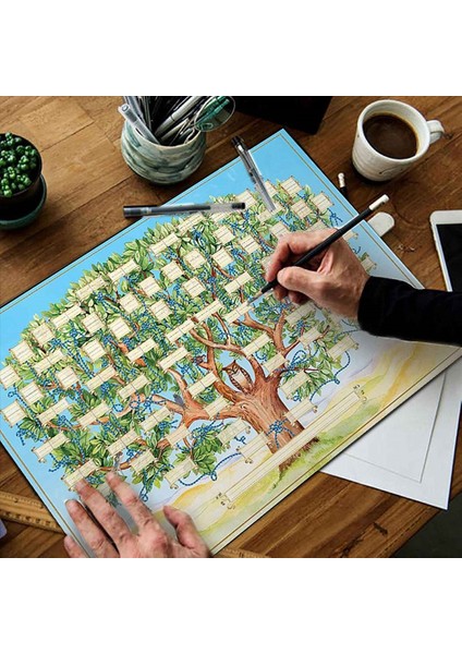 2x Aile Ağacı Grafiği 6 Nesil Şecere Poster Boş Doldurulabilir Ancestry Grafiği Baskı Aile Ağacı Resim A&#39 Yı Doldurmak Için (Yurt Dışından) indirimleri