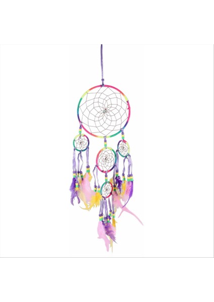 El Yapımı Rüya Yakalayıcı Geleneksel Dreamcatcher Duvar Asılı Dekorasyon Renkli Tüy (Yurt Dışından)