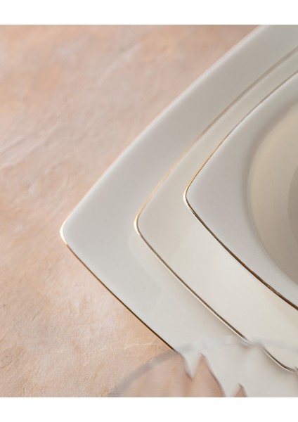 Nova 6 Kişilik 24 Parça Yemek Takımı - Beyaz/gold fırsatları