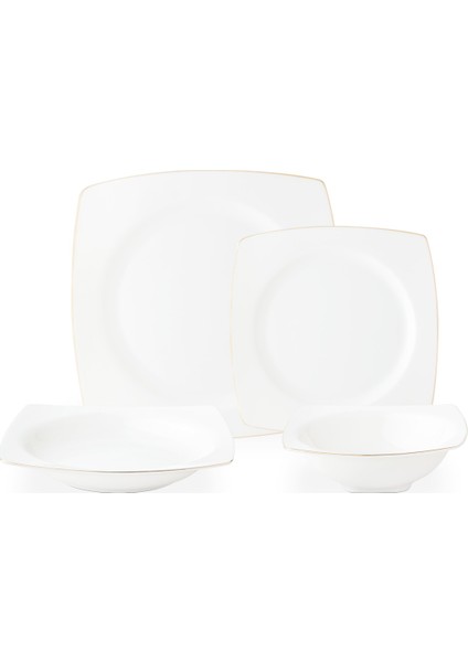 Nova 6 Kişilik 24 Parça Yemek Takımı - Beyaz/gold indirimleri