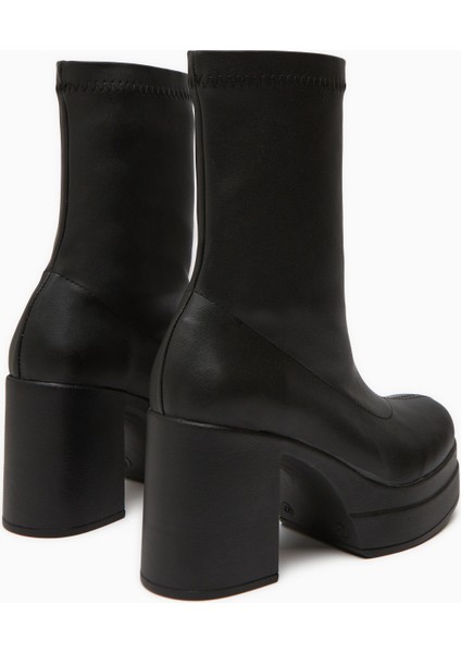 Bie Siyah Platform Topuklu Kadın Streç Bot fırsatları