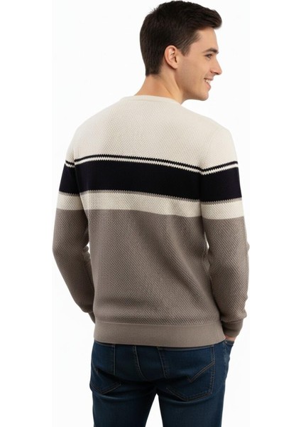 Erkek Sıfır Yaka Kazak Petek Örgü Klasik Kalıp 5244C BGL-ST04861 modelleri