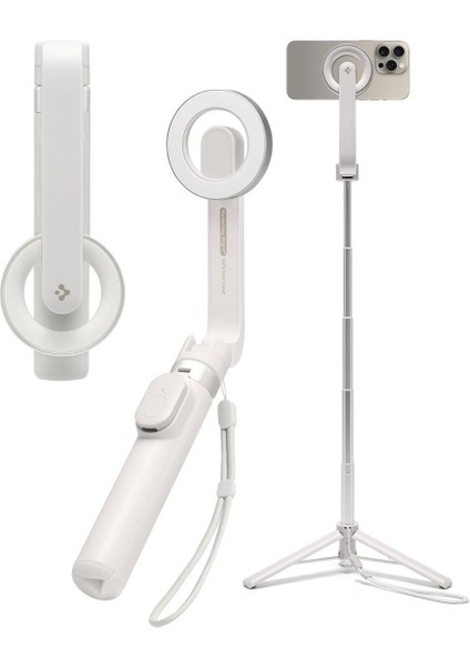 Kablosuz Bluetooth Selfie Çubuğu MagSafe ile Uyumlu Uzaktan Kumandalı Tripod / 60 cm Kadar Uzatılabilir Kolay Taşınabilir MagFit S571W Dune Beige - AMP07657