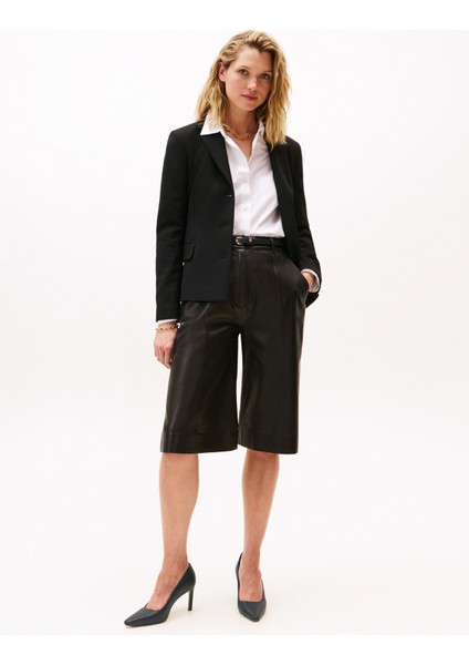 Deri Siyah Kadın Stiletto FW0FW08993BDS