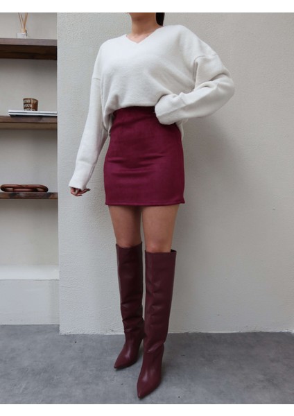 Bel Lastik Süet Etek