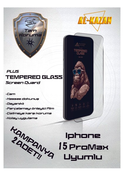 Iphone 15 Promax Uyumlu Şeffafkırılmazekran Koruyucu(2'li Paket)Ultraince,anti Çizik&darbeye Dayanıklı