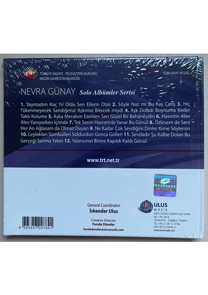 Nevra Günay Solo Albümler Serisi (Arşiv Serisi) CD (Jelatininde Sıfır Orjnal Dönem Baskı Cd) fiyatları