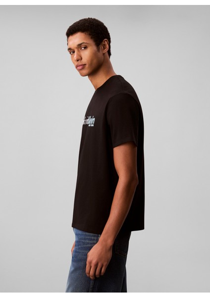 Bisiklet Yaka Siyah Erkek T-Shirt LV04RD822GUB1_SS 20S Eu Calvın Curs fiyatları