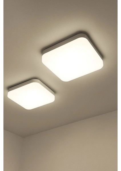 24W Kare LED Glop Armatür – Beyaz Kasa – 6500K Beyaz Işık