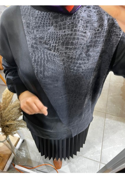 3005 Jakarlı Cupra Tunik Antrasit fiyatları