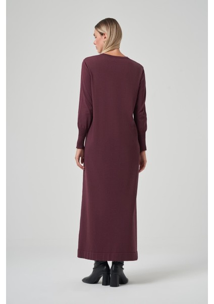 509 Desenli Triko Elbise Bordo fiyatları