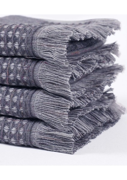 Zeus 4'lü El Havlusu Seti Organik Pamuk Inject Antrasit 30X50 cm modelleri