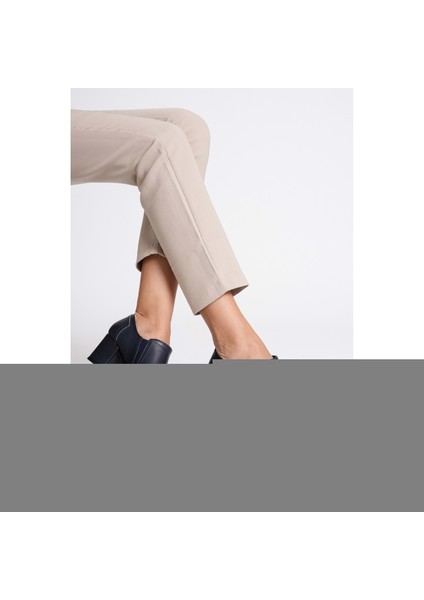 Kadın Hakiki Deri Fermuar Detaylı Şık Topuklu Ayakkabı - Lacivert