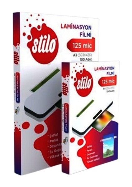 Laminasyon Film A4 125MIC 100LÜ Pvc Kaplama Kağıdı